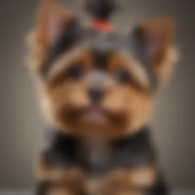 Grooming a Yorkie Puppy for a Shiny Coat Yorkie puppy with a shiny coat being groomed